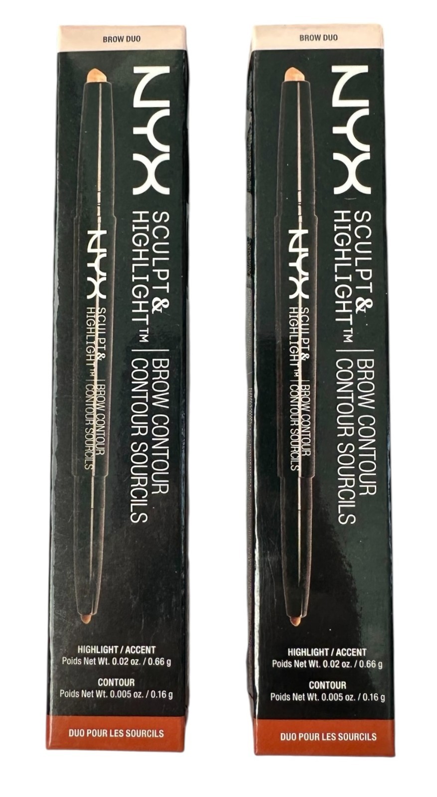Lot of 2 NYX Sculpt & Highlight Brow Contour Eyebrow Pencil 