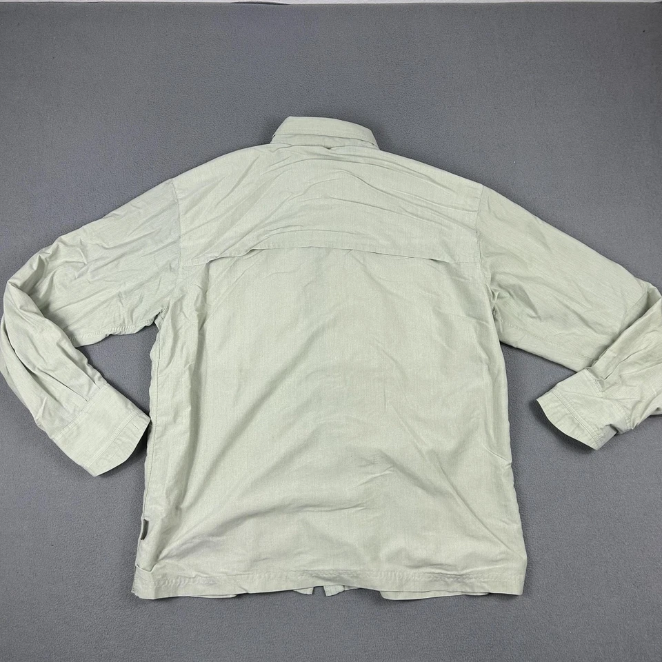 Camisa Cloudveil Para Hombre Grande Verde Salvia Manga Larga Abotonada Ventilada Pesca Foto 4 de 4