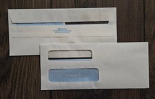 QUALITY PARK 8 5/8 Double Window Security 400 Envelopes 3 5/8 x 8 5/8 - Issues
