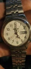 Vintage Seiko SQ Railroad Approved Men’s Watch White Dial Silver Tone Day/Date