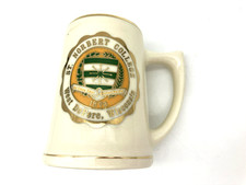 Vintage St. Norbert College Stein Mug with Gold Highlights made in USA 4"