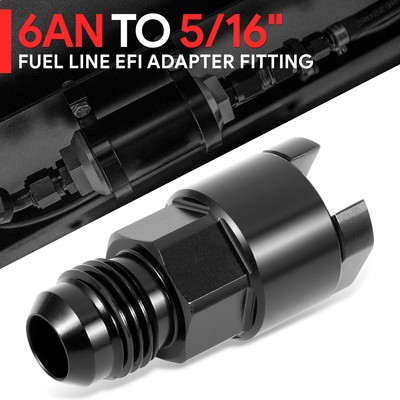 6AN Feed EFI Fit Adapter Fitting 1500PSI Fuel Line Female to 5/16'' Rail Aluminum