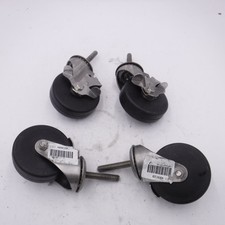 4Pk P12S-R040D-ST9-WB 4" Wheel Dia 240lbs 1/2"-13 Threaded Stem Casters W/Brakes