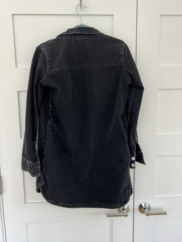 Zara Black Denim Jean dress or Long western jacket or Dress or jacket S - Picture 2 of 12