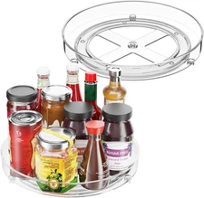 2 Pack Lazy Susan Organizer, 9.5 Inch Turntable for Cabinet and Pantry Storage