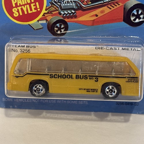 Vintage Hot Wheels 1984 Team School Bus Blue Card, Unpunched, W/protector - Picture 9 of 11