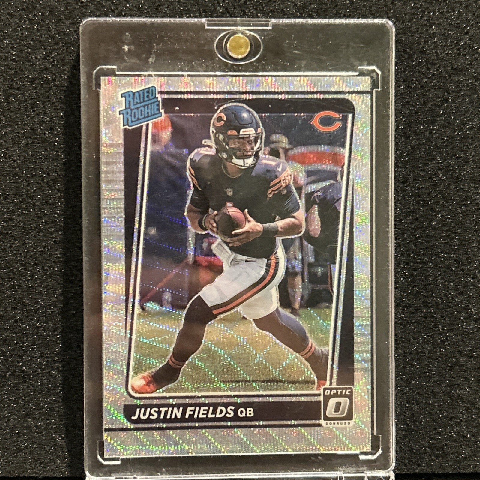 2021 Panini Donruss Optic Justin Fields Rated Rookie #204 Wave SP /299 Jets