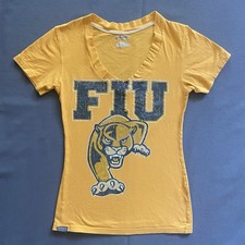 Jansport Florida International University Shirt Womens Small Yellow NCAA V-Neck