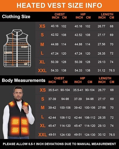 vapesoon Heated Gilet with 7.4V 20000 mah Battery Pack for Women and Men with 15 - Picture 6 of 6