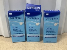 3 Pack- Differin Acne Spot Treatment - 10 Benzoyl Peroxide - Max Strength -1oz
