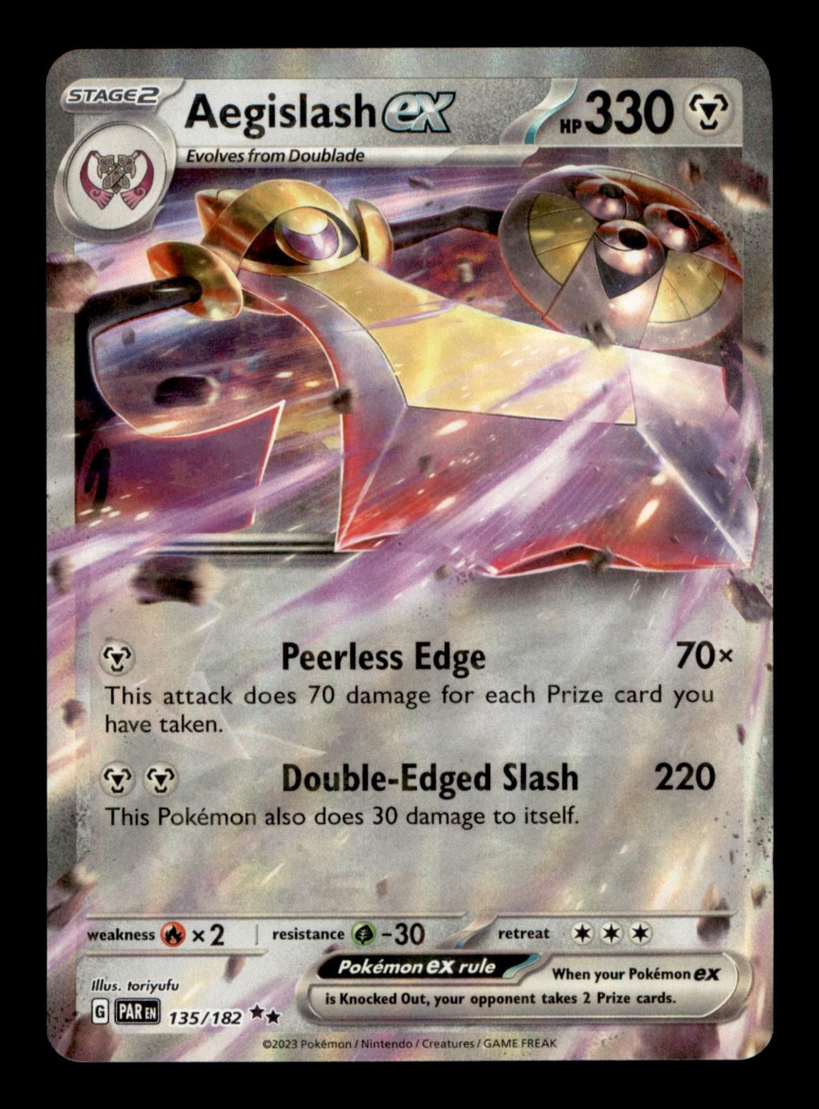 AEGISLASH EX 135/182 HOLO DOUBLE RARE PARADOX RIFT NM/M