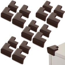 16 Child Proof Foam Corner Cushion Protect LShape Baby Safety Edge Guard Brown