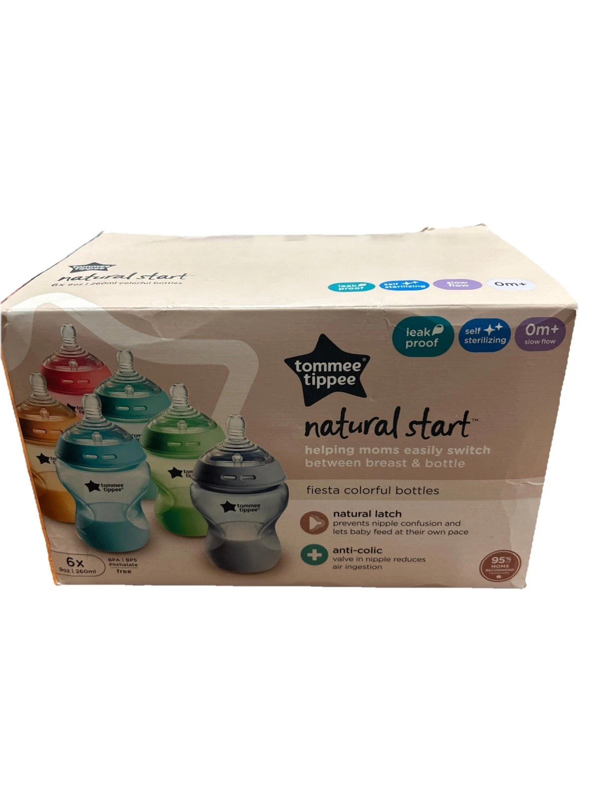 Tommee Tippee Natural Start 6 X 9 Oz Natural Latch Anti-Colic Baby Bottles
Opens in a new window or 