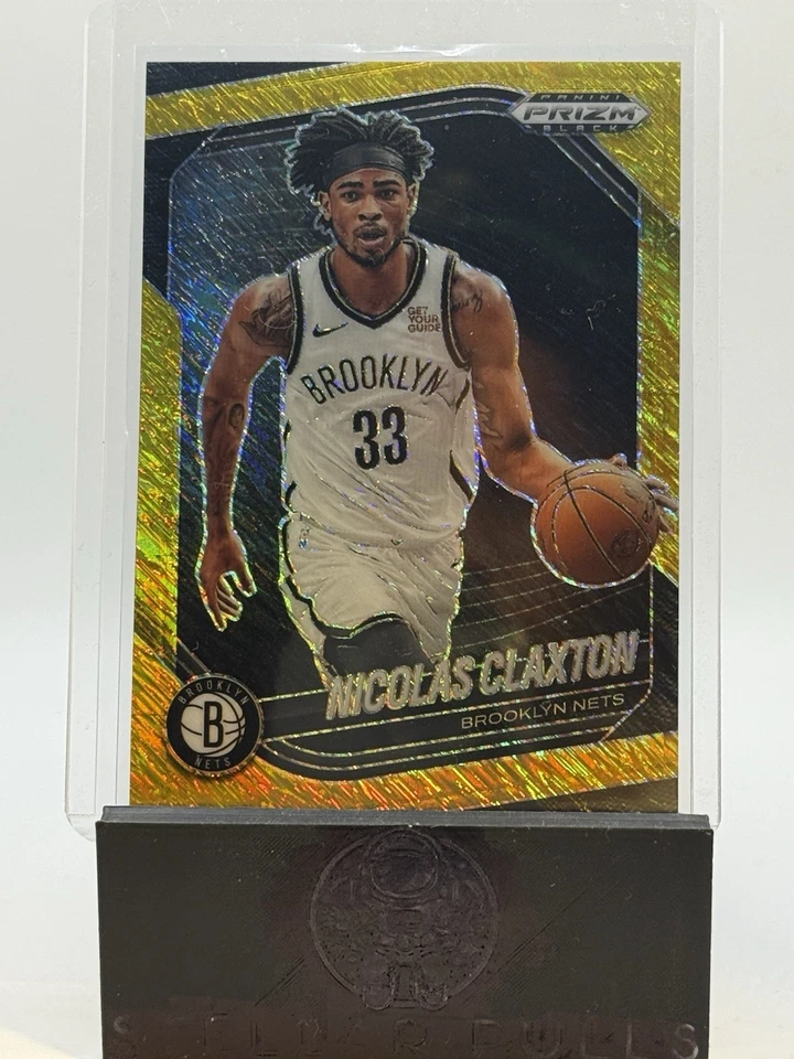 NICOLAS CLAXTON 2024-25 Prizm Black #120 Base GOLD SHIMMER PRIZM SP /10 Nets - Image 2 of 4
