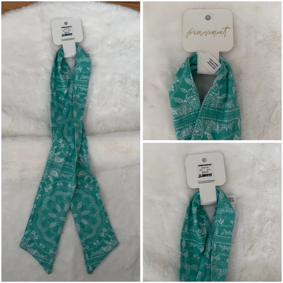 Free People Blue Headband Bundle Blue Paisley Plain Blue Multicolor Stretch NWT - Image 2 of 4