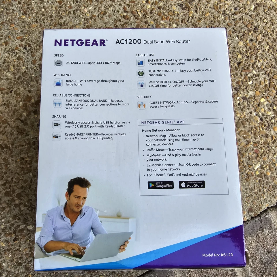 Netgear R6120 AC1200 Dual Band WiFi Router NWT Internet Modem Home Work Network - Image 2 of 4
