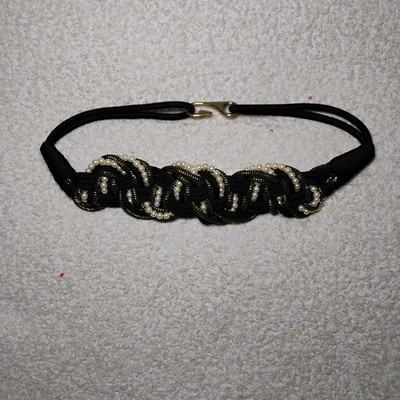 Y2K High-waisted Braided Belt Pearl Gold Metallic Glam Rock Party 