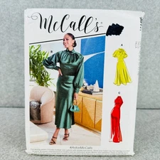 McCalls 8141 High Neck Dress Ankle Length Formal Misses Size 6 14 Sewing Pattern