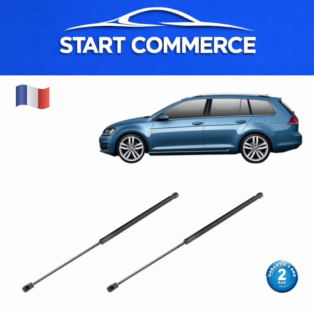 Vérins de coffre haute résistance pour VW Golf VII Variant acier noir