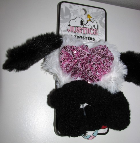 Girls Justice CUTE Snoopy Scrunchie Hair Ties (3 PACK) BRAND NEW W TAGS - Picture 2 of 3