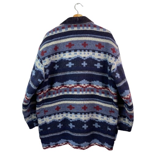 Blue High Grade Western Aztec Southwest Wool USA Country Blue Jacket XL - Picture 5 of 10
