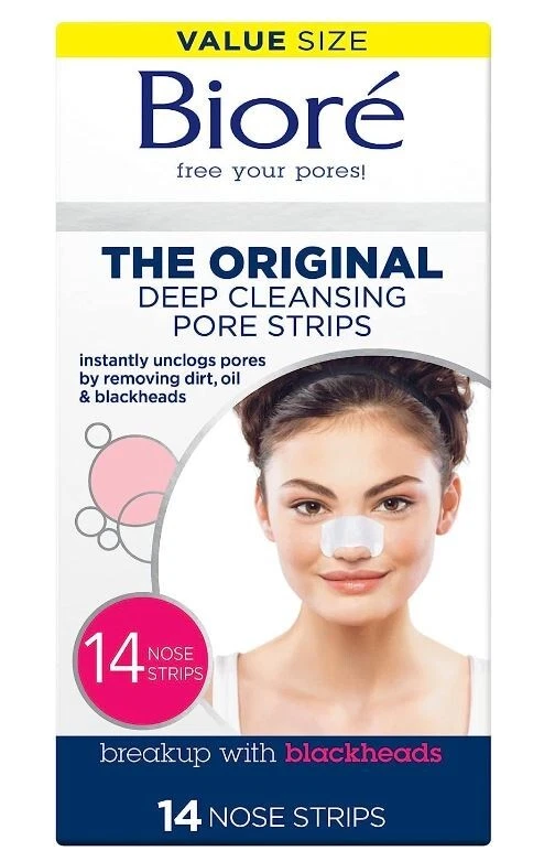 Tiras removedoras de espinillas originales Bioré, tiras de limpieza profunda para nariz, 14 unidades Foto 2 de 4