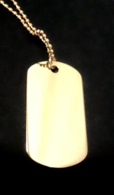 Ralph Lauren Necklace Pendant Dog Tag Plate Gold Men Limited