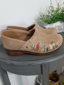 dansko embroidered clogs