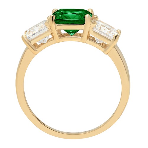 4 tcw Square Emerald Cut Engagement Ring 14K Yellow Gold Emerald Promise Ring - Picture 11 of 11