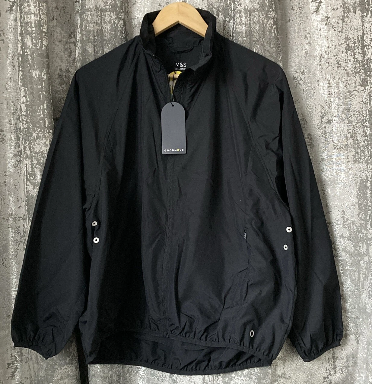 Marks & Spencer Goodmove Womens Lightweight Packable Sports Jacket Black Size 14