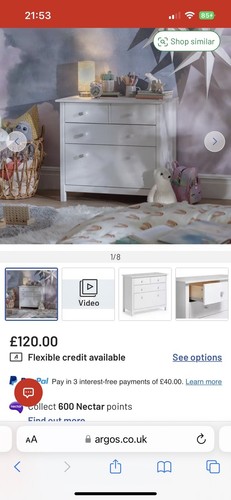 Kids Scandinavia 4 Drawer Chest - White. Collection Only - Picture 2 of 2