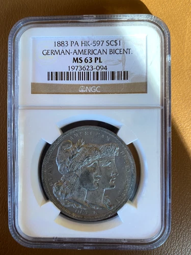 1883 PA HK-597 SO CALLED  DOLLAR   GERMAN-AMERICAN BICENT. NGC MS63PL