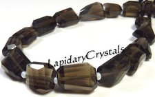 Natural Smoky Brown Quartz Gems Beads 8"Strand Faceted Tumble Nugget Bead LC-882