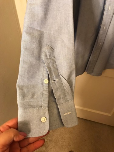 Ralph Lauren Golf Large Men Shirt Collared Chambray Cotton Long Sleeve Logo - Picture 6 of 8