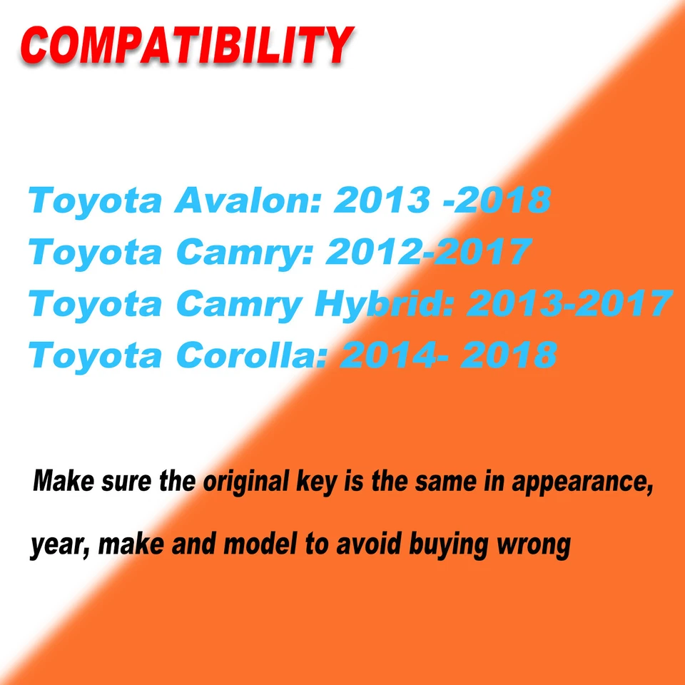 Mando a distancia inteligente 0020 + herramienta para Toyota Avalon 2013 2014 2015 2016 2017 2018 Foto 2 de 4