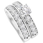 Set 14k White or Yellow Gold 3Ct Tw Diamond Engagement & Wedding Ring