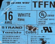Encore Wire & Cable  #16awg 26 Stranded TFFN/AWM/MTW Building Wire White /100ft