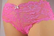 VINTAGE VICTORIA'S SECRET SATIN LACE CHEEKY PANTY M