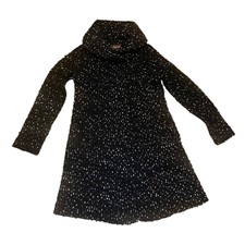 Phase Eight Coat Size 8 Black White Boucle Collared Pockets Mid Length Womens