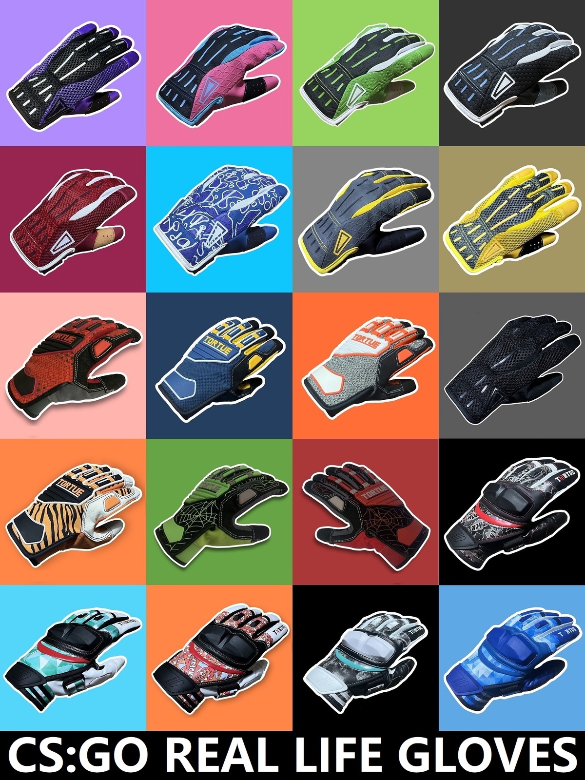 Craft NOCTS Pure Black  CSGO Wearable Real Life Moto Gloves One Pair CS GO Game