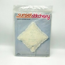 1980 Vintage New Sunset Stitchery Wedding Keepsake Pillow Kit