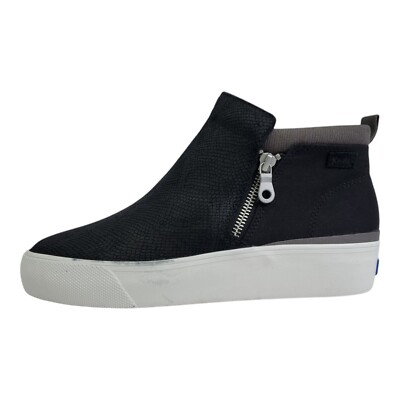 Keds Women's Cooper Zip Boots, Black Houndstooth Suede, 8 Medium US