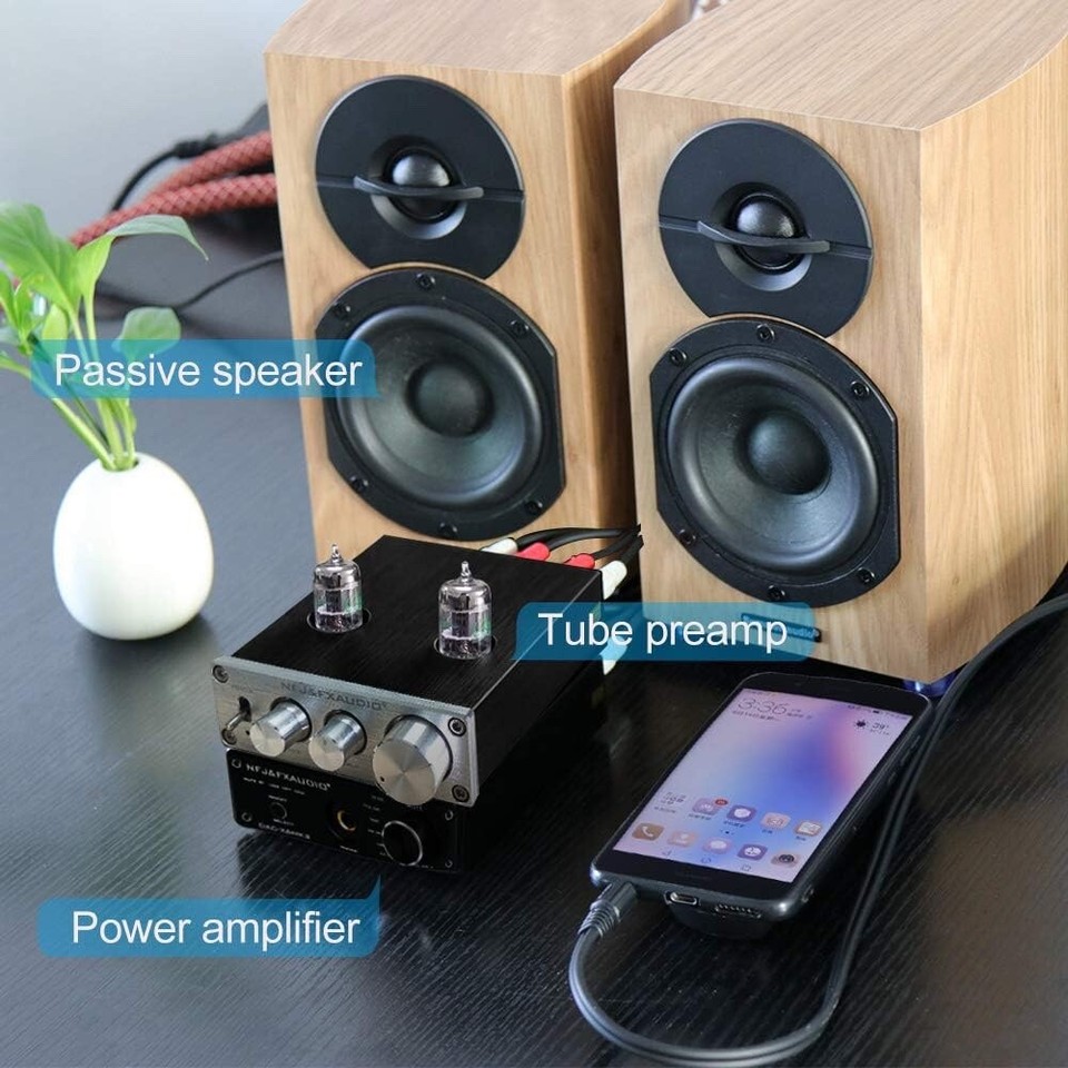 FX-AUDIO TUBE-03 Tube Preamplifier GE5654 with Bass &Treble Home ...