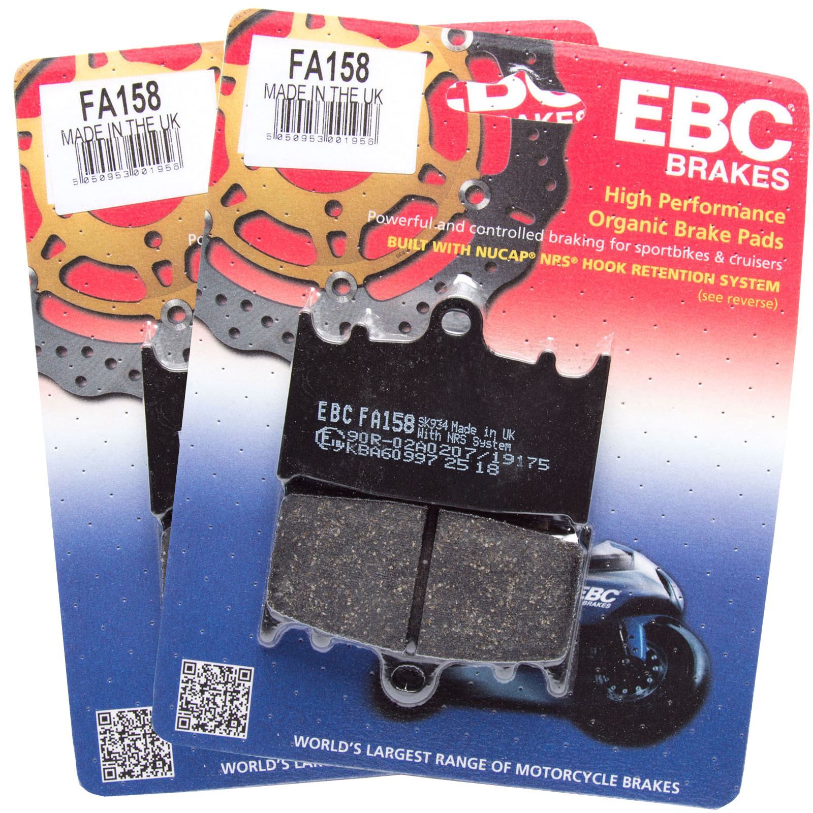 EBC FA158 Organic Brake Pads X2 for Kawasaki ZZ-R 1200 02-05