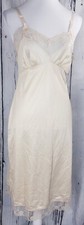 VTG Nancy King Lingerie Full Slip Dress Beige Size 32 Nylon Adjustable Style2161