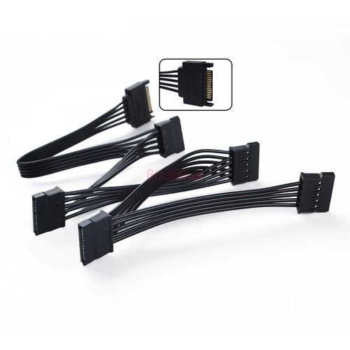 SATA Power 15 Pin 1 Male To 5/8/10/ Female Splitter Hard Drive Cable for HDD SSD - Picture 21 of 49