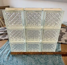 RECLAIMED CUSTOM SET OF 9 WECK WINDOW/SHOWER BLOCKS DIAMOND/CROSS PATTERN GERMAN