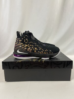 Nike LeBron XVII 17 GS Lakers EP Black Eggplant Amarillo BQ5594