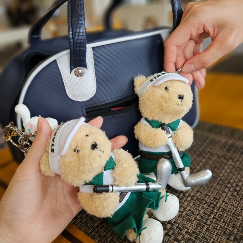 STARBUCKS Korea 2024 Sports Club Golf Bearista Keychain Bear
