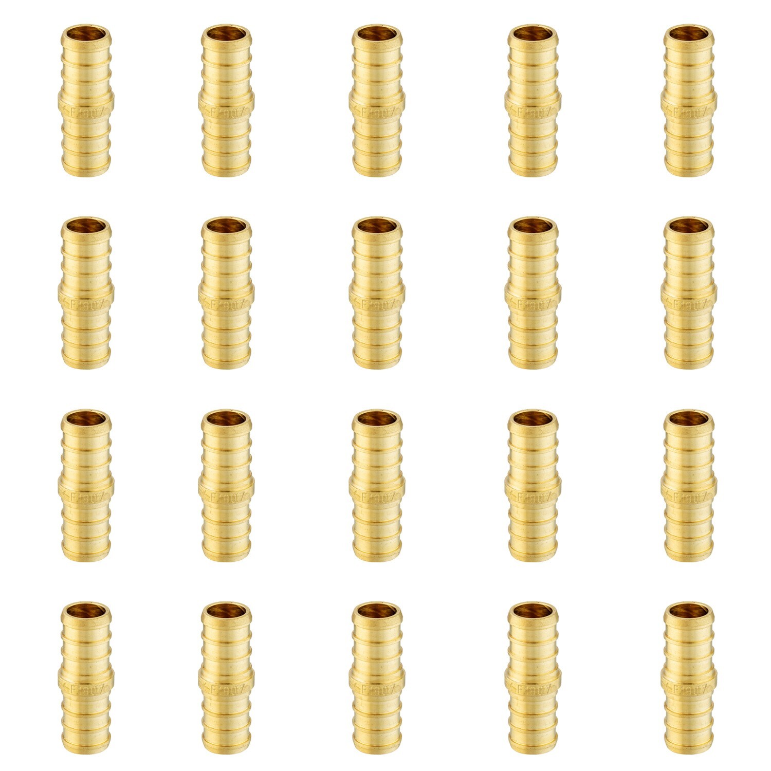 20 PCS EFIELD Barb Crimp Pex 3/4" x 3/4" Coupling Brass Fittings, Lead Free